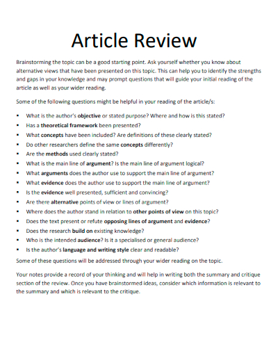 formal article review