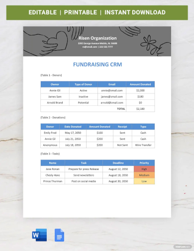 Fundraising CRM Template