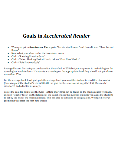 Goals in Accelerated Reader