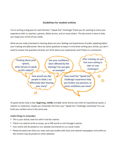 guidelines for student articles