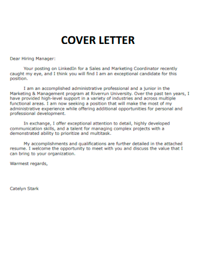hiring manager cover letter