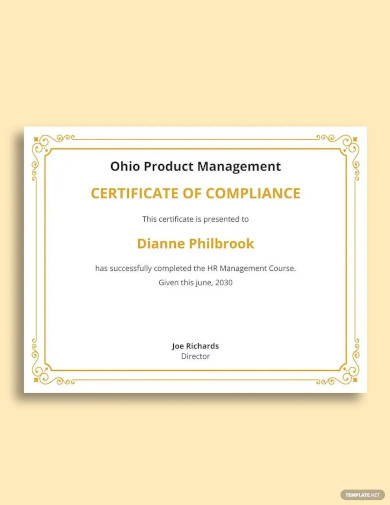 human resource management certificate template