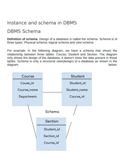 instance and schema in dbms