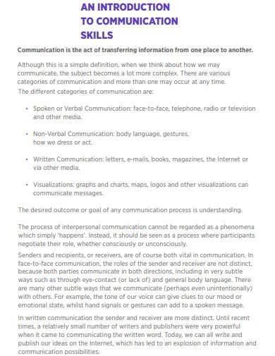 introduction to communication skills