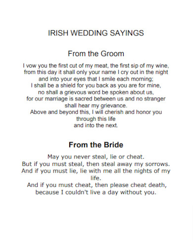 irish wedding sayings