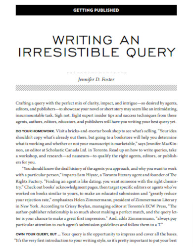 irresistible query letter