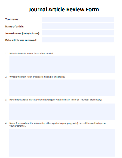 Journal Article Review Form