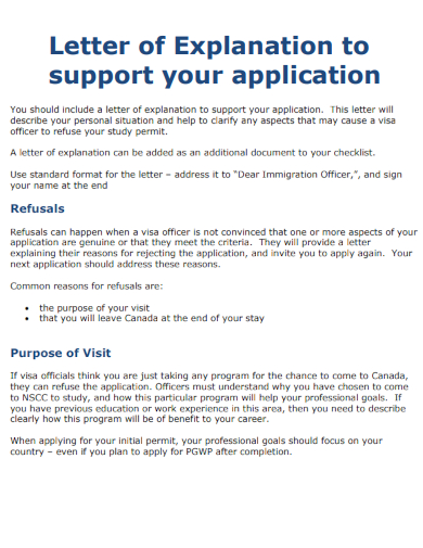 letter of explanation to support your application