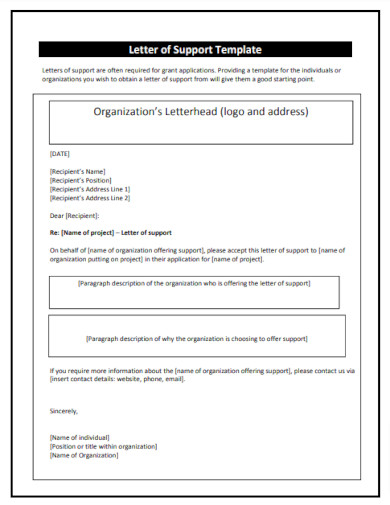 letter of support template