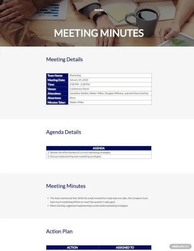 minutes of meeting master template