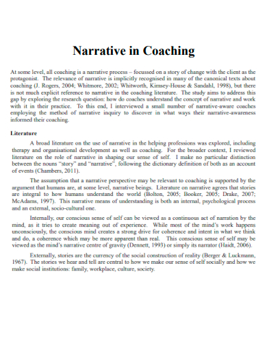 narrative in coaching