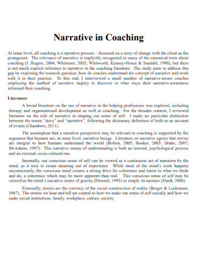 Narrative in Coaching