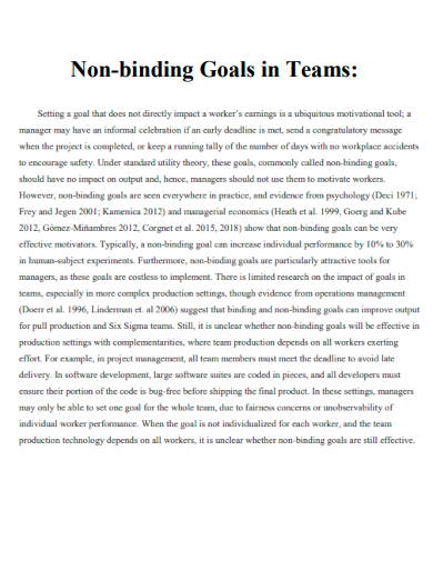non binding goals in teams