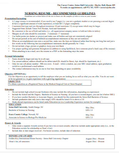 nursing resume sample template