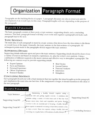 Organization Paragraph Format