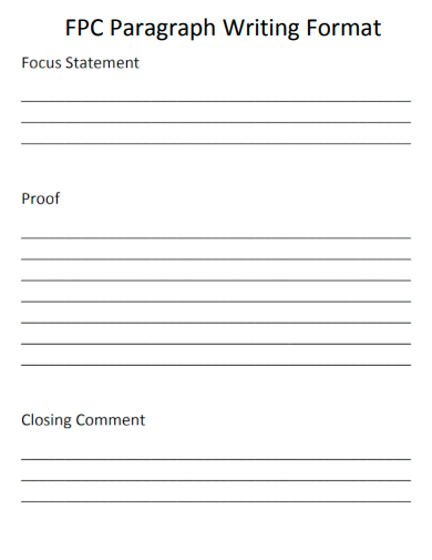 Paragraph Writing Format