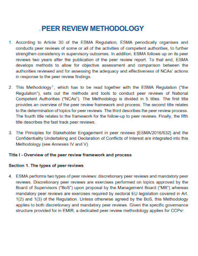 peer review and methodology