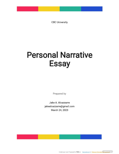 Personal Narrative Essay Template