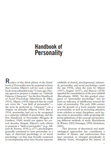 personality handbook