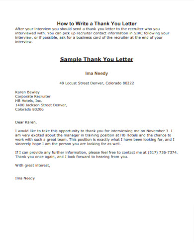 popular thank you letter