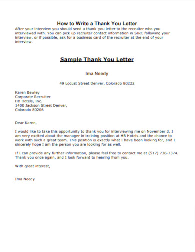 Thank You Letter After Interview - 24+ Examples, Format, How to Write, PDF