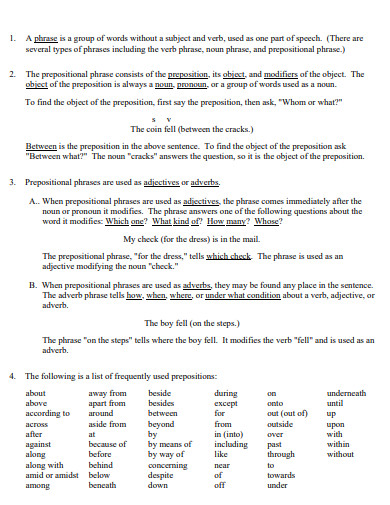 preposition phase definition