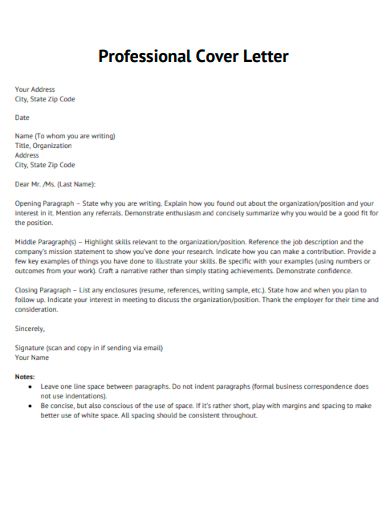 professional cover letter
