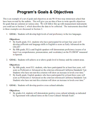 24+ Goals and Objectives - Examples, PDF | Examples