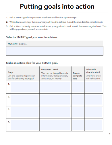 putting goals into action