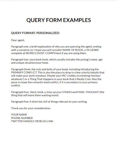 25+ Query Letter - Examples, Word, Google Docs, Apple Pages, PDF | Examples