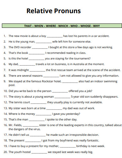 13 Relative Pronoun In PDF Examples
