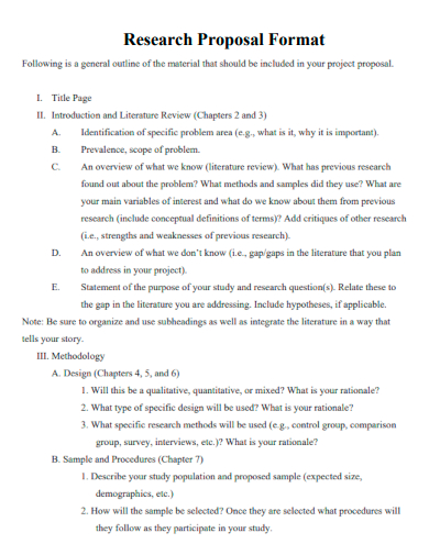 research proposal format