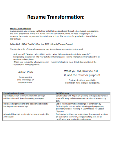 resume transformation