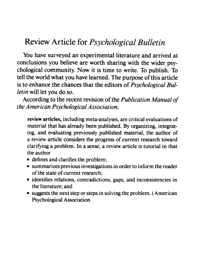 review for article psychological bulletin