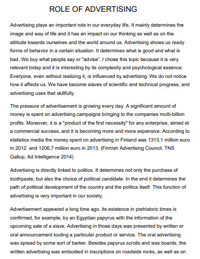 role of advertising