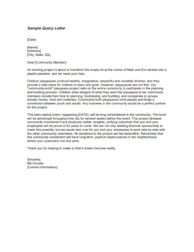 25+ Query Letter - Examples, Word, Google Docs, Apple Pages, PDF | Examples
