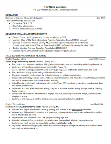 sample resume education