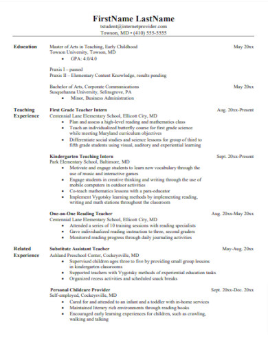 Teaching Resume - Examples, Word, Apple Pages, PSD, PDF | Examples