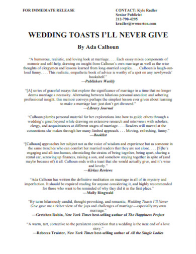 sample wedding toast