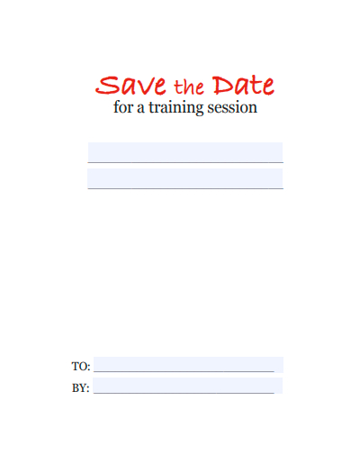 save the date for a training session
