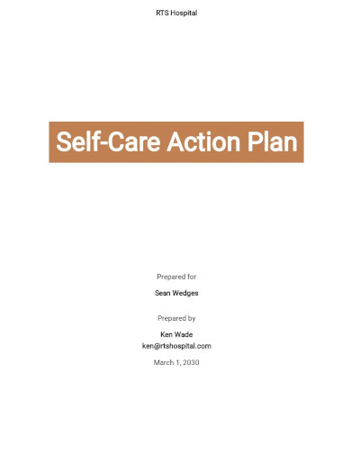 self care action plan template