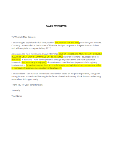 simple cover letter example
