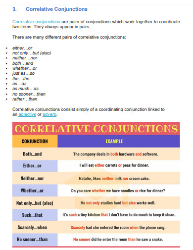 standard correlative conjunctions
