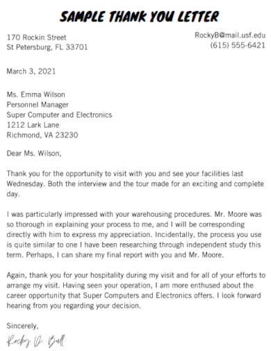 Thank You Letter After Interview - 24+ Examples, Format, How to Write, PDF