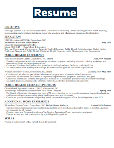 standard resume