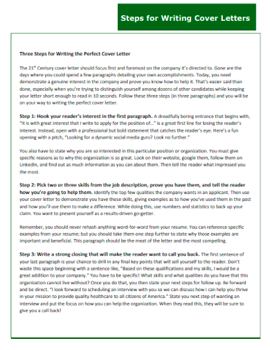 steps for writing cover letters