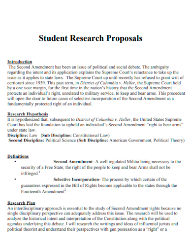 student research proposal format