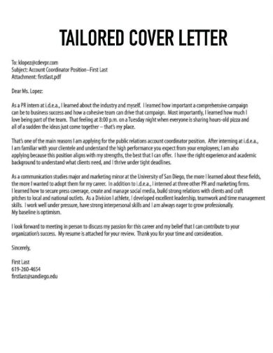 tailored cover letter