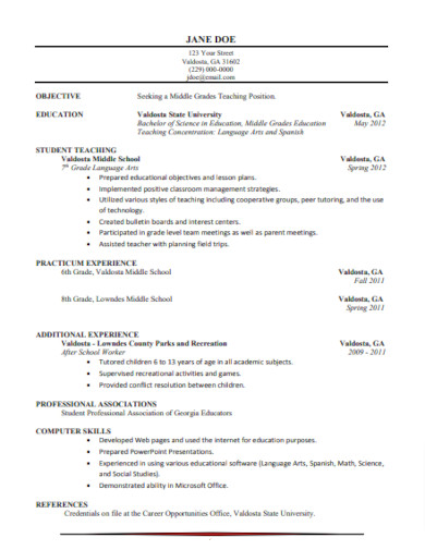 Teaching Resume - Examples, Word, Apple Pages, PSD, PDF | Examples