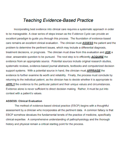 teaching evidence based practice